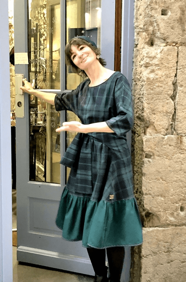  Robe Folkado verte tartan