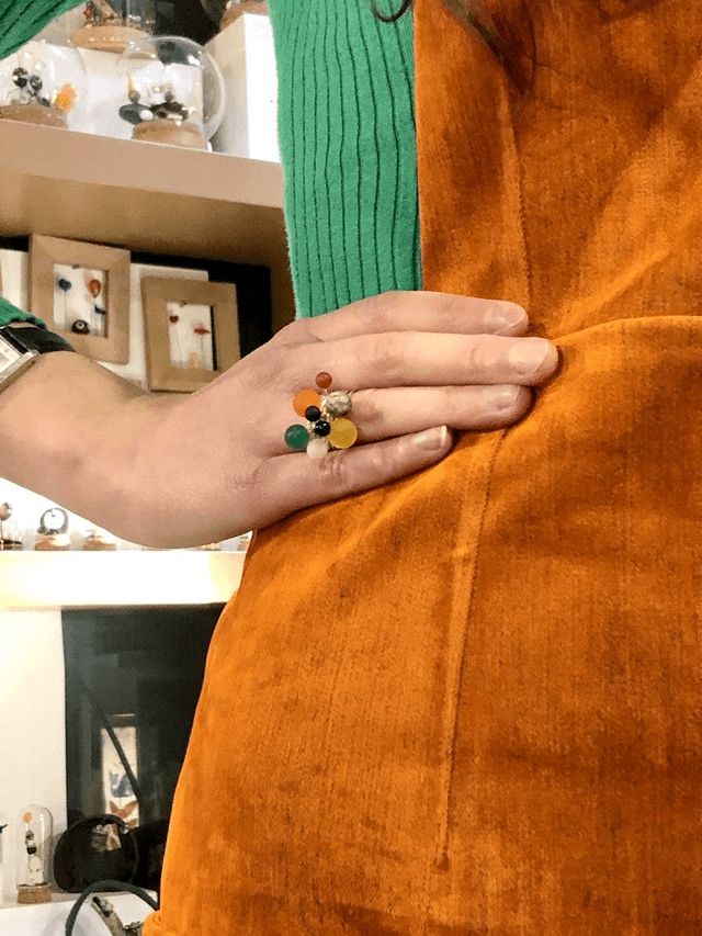  Jupe Salopette jean floqué velours orange