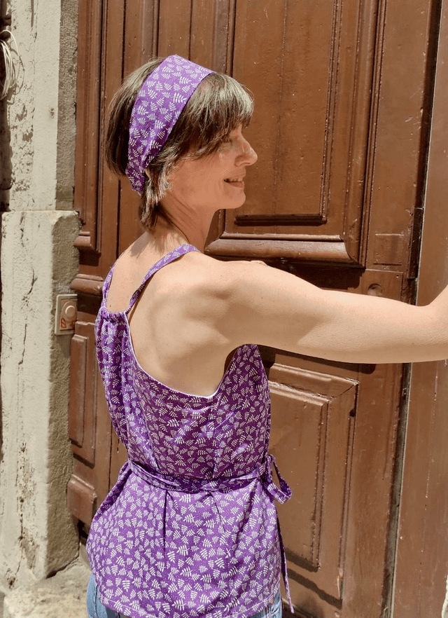 Top MiKro feuilles violet