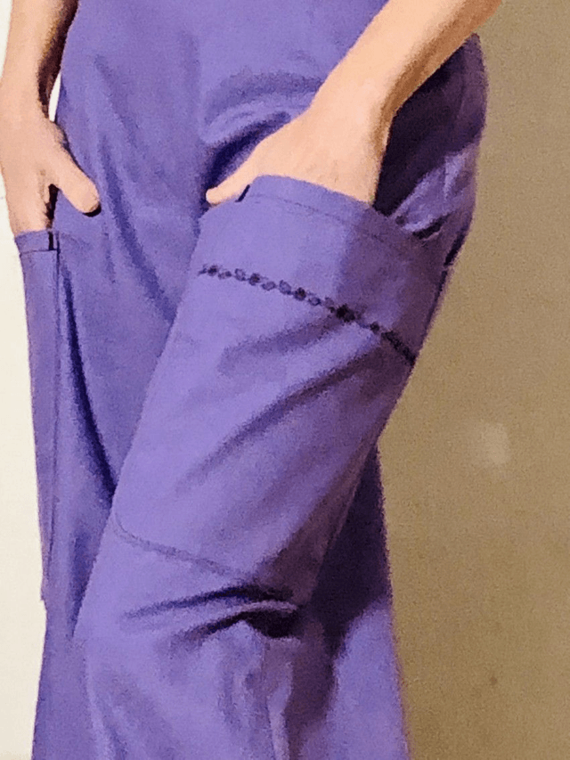 Salopette mauve à boutons  