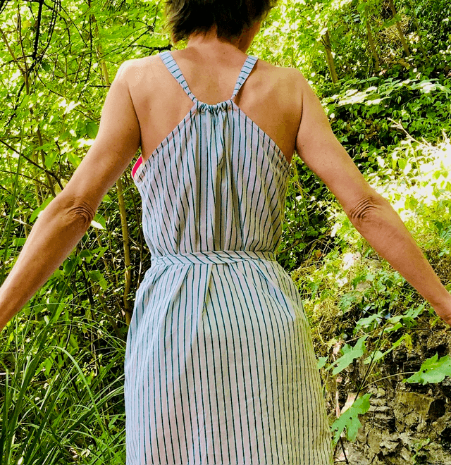 Robe Mikro blanche rayures vertes