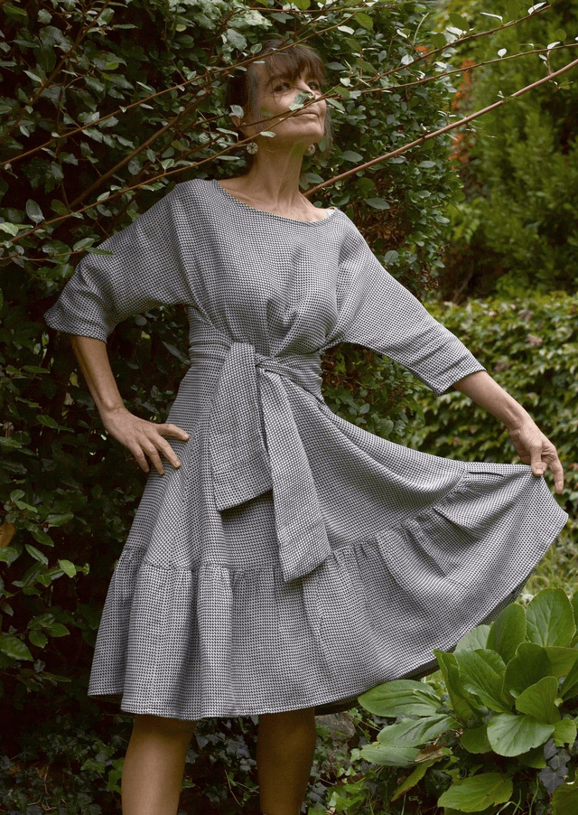  Robe Folkado pied de poule noir et blanc