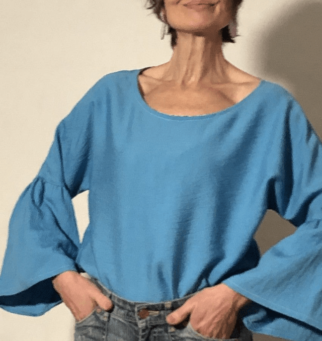 Top  Folk viscose uni ciel