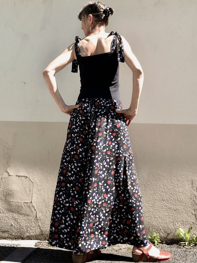 Combi BoQ le froc noir fleurs oiseaux
