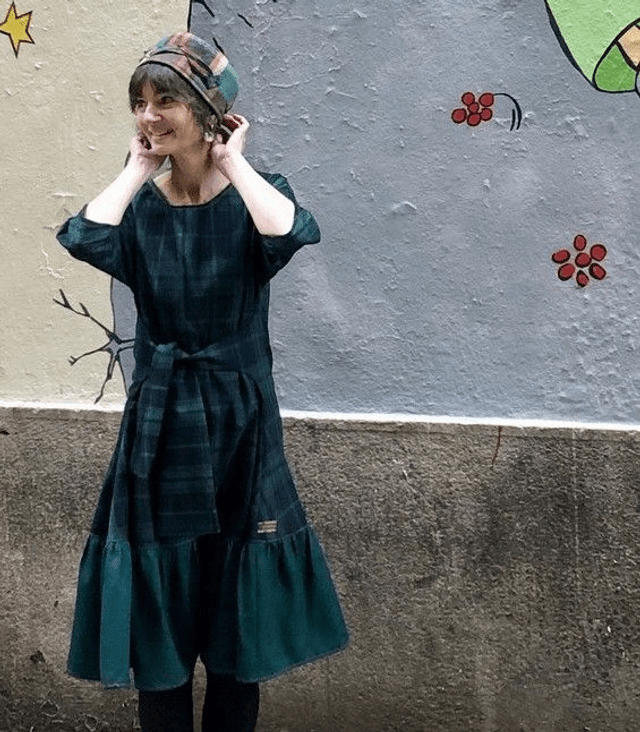  Robe Folkado verte tartan