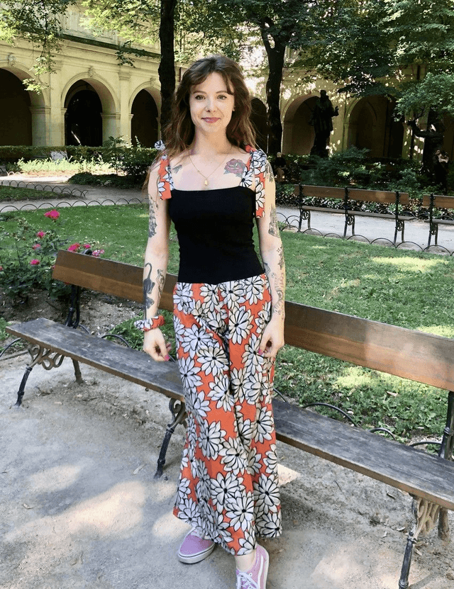 Combi BoQ le froc orange grosses fleurs