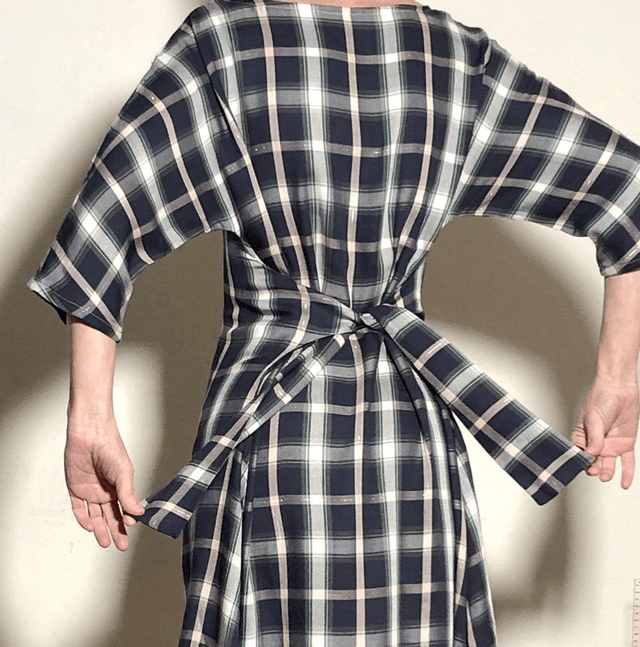 Robe MiKdo viscose carreaux marine