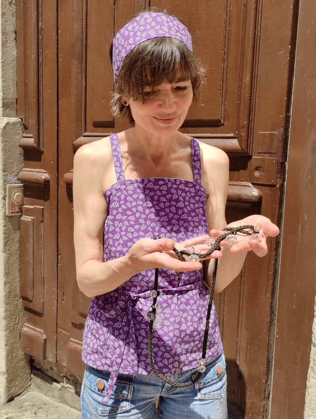 Top MiKro feuilles violet