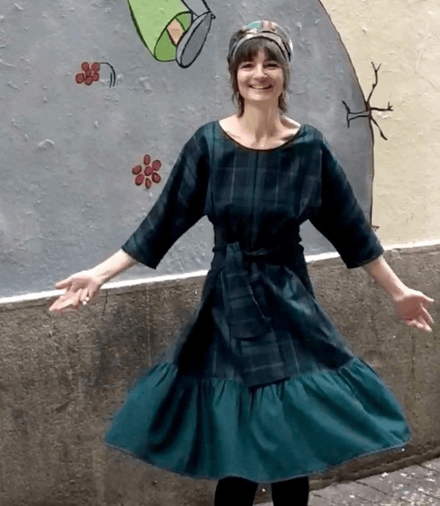  Robe Folkado verte tartan