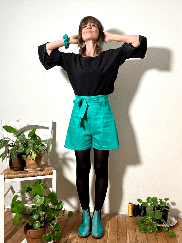 Top  Folk viscose uni noir