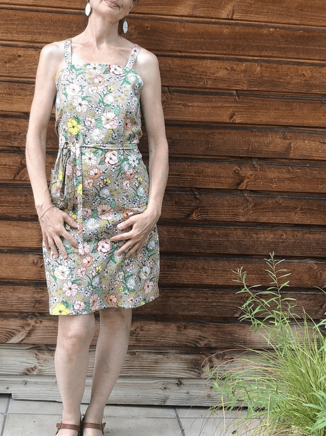 Robe Mikro lin viscose ficelle à fleurs