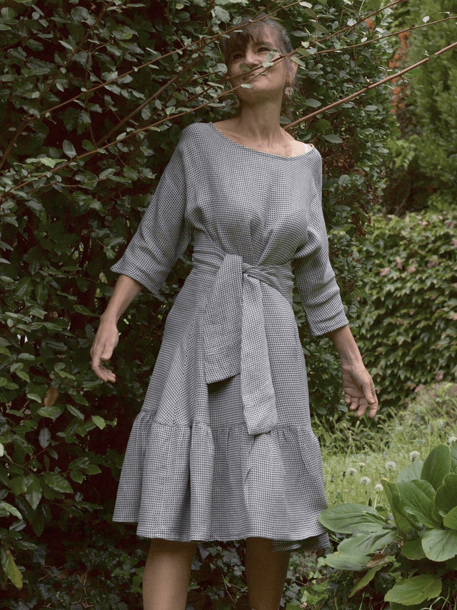  Robe Folkado pied de poule noir et blanc