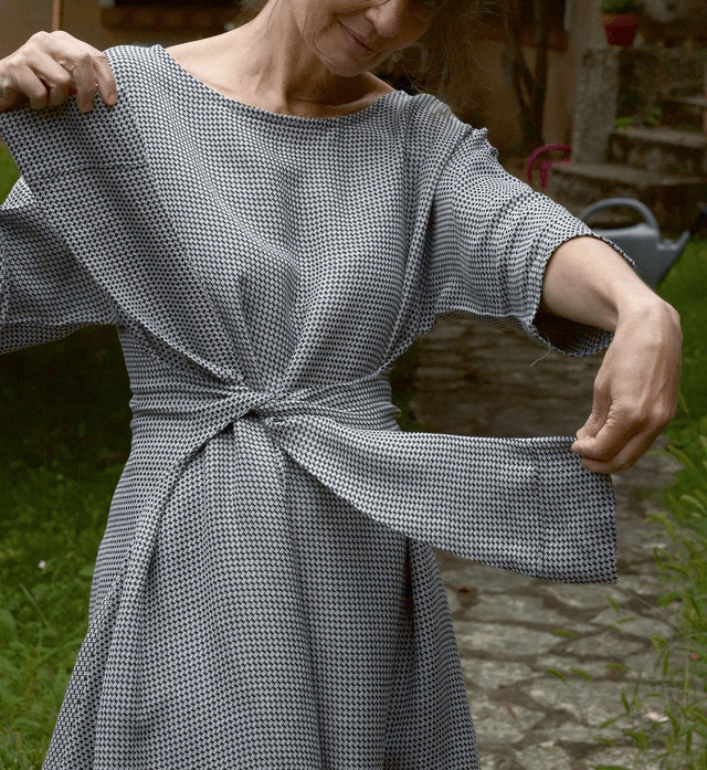  Robe Folkado pied de poule noir et blanc