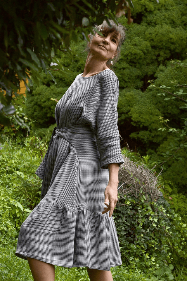  Robe Folkado pied de poule noir et blanc