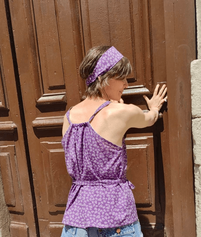 Top MiKro feuilles violet