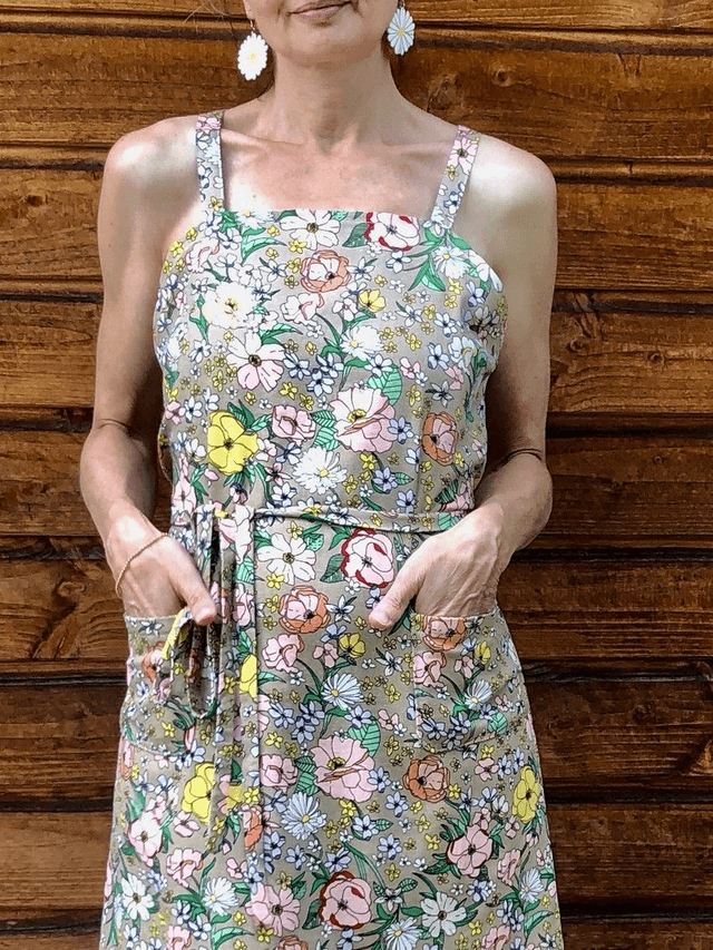 Robe Mikro lin viscose ficelle à fleurs